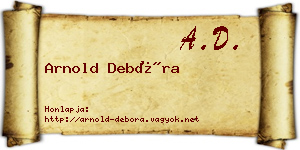 Arnold Debóra névjegykártya
